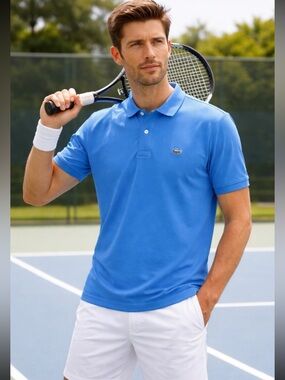 Lacoste Classic Fit Men’s Polo in size XL. Light Blue.  Crocodile embroidered.